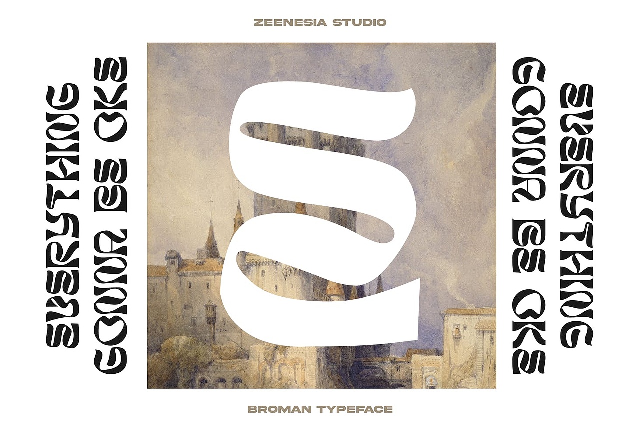 复古潮流酸性逆反差潮牌文创海报标题迷幻艺术英文字体