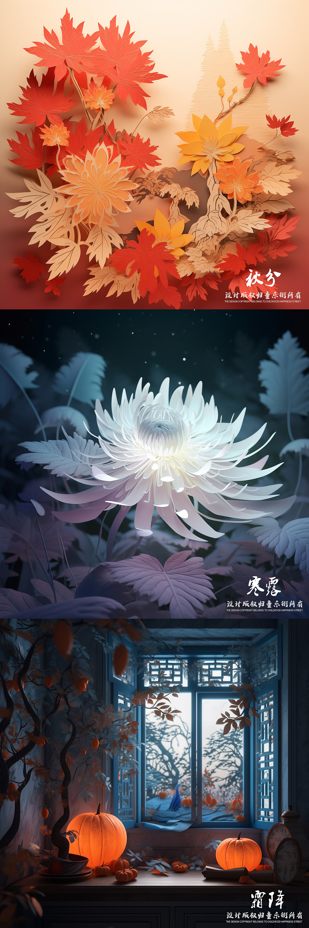 来自未来的剪纸设计，惊艳你的四季！（图ZMzM4OTcwOTk2） - 图案 - 站酷设计师童乐街原创素材 - 站酷ZCOOL