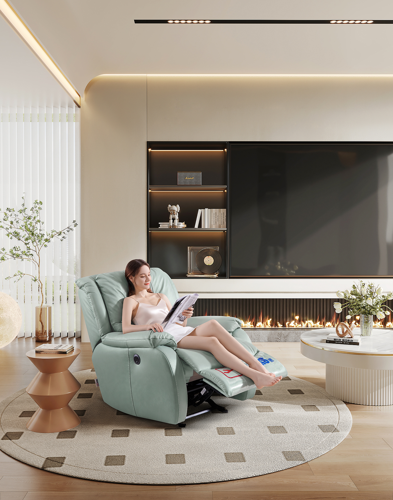 场景渲染+单椅人物合成