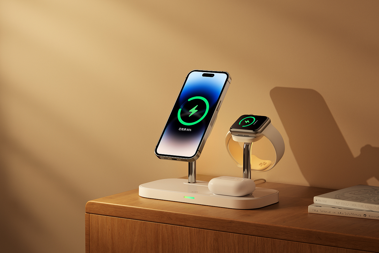 热豆redow小灯塔四合一无线充电小夜灯