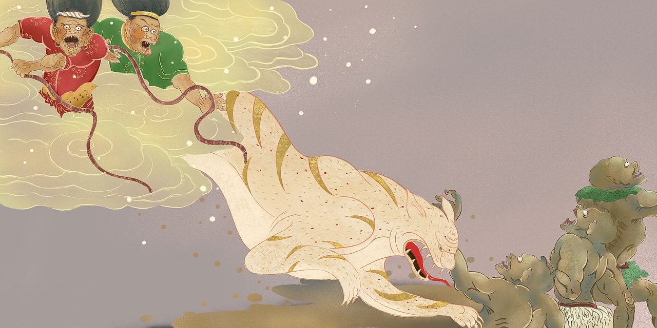 神荼郁垒（图ZMjk4NTc5NzM2） - 艺术插画 - 站酷设计师青艾画画原创素材 - 站酷ZCOOL