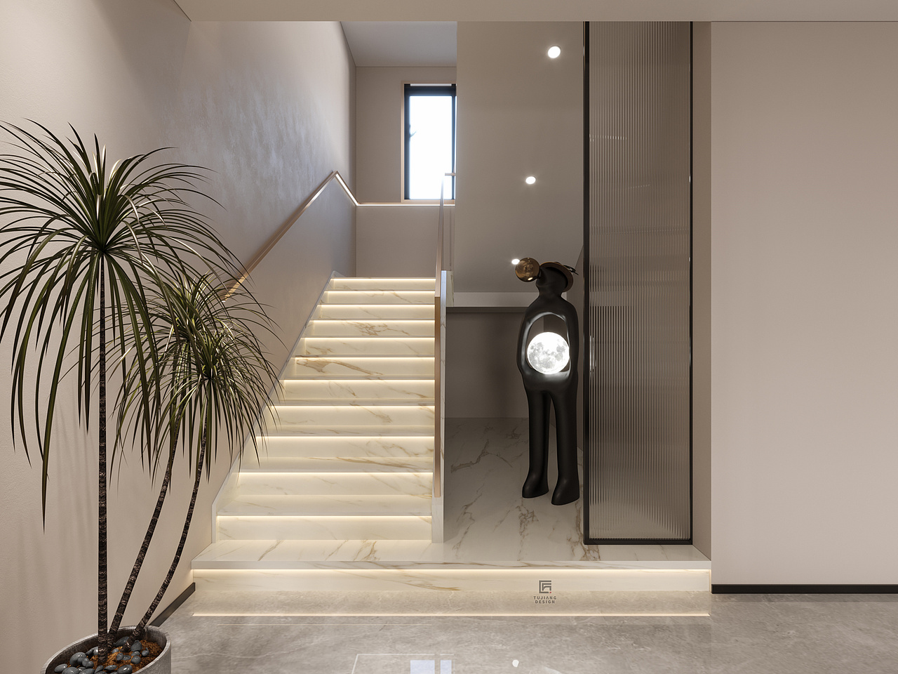 现代简约风,一抹绿色让这个空间洋溢着娴静优美气息