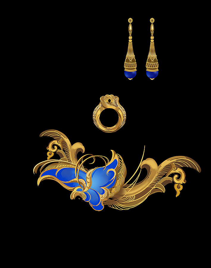 花卉首饰设计（图ZMzMxOTE0MTky） - 首饰设计 - 站酷设计师寒江雪的插画原创素材 - 站酷ZCOOL