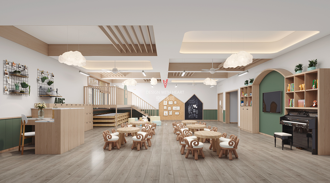 V8空间表现 | 工装幼儿园（图ZMzMwODY5MTc2） - 建筑设计 - 站酷设计师V8空间表现原创素材 - 站酷ZCOOL