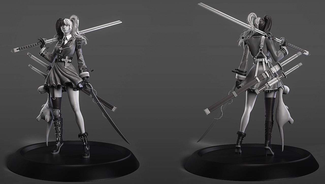 次世代游戏 美型女角色___周同学作品