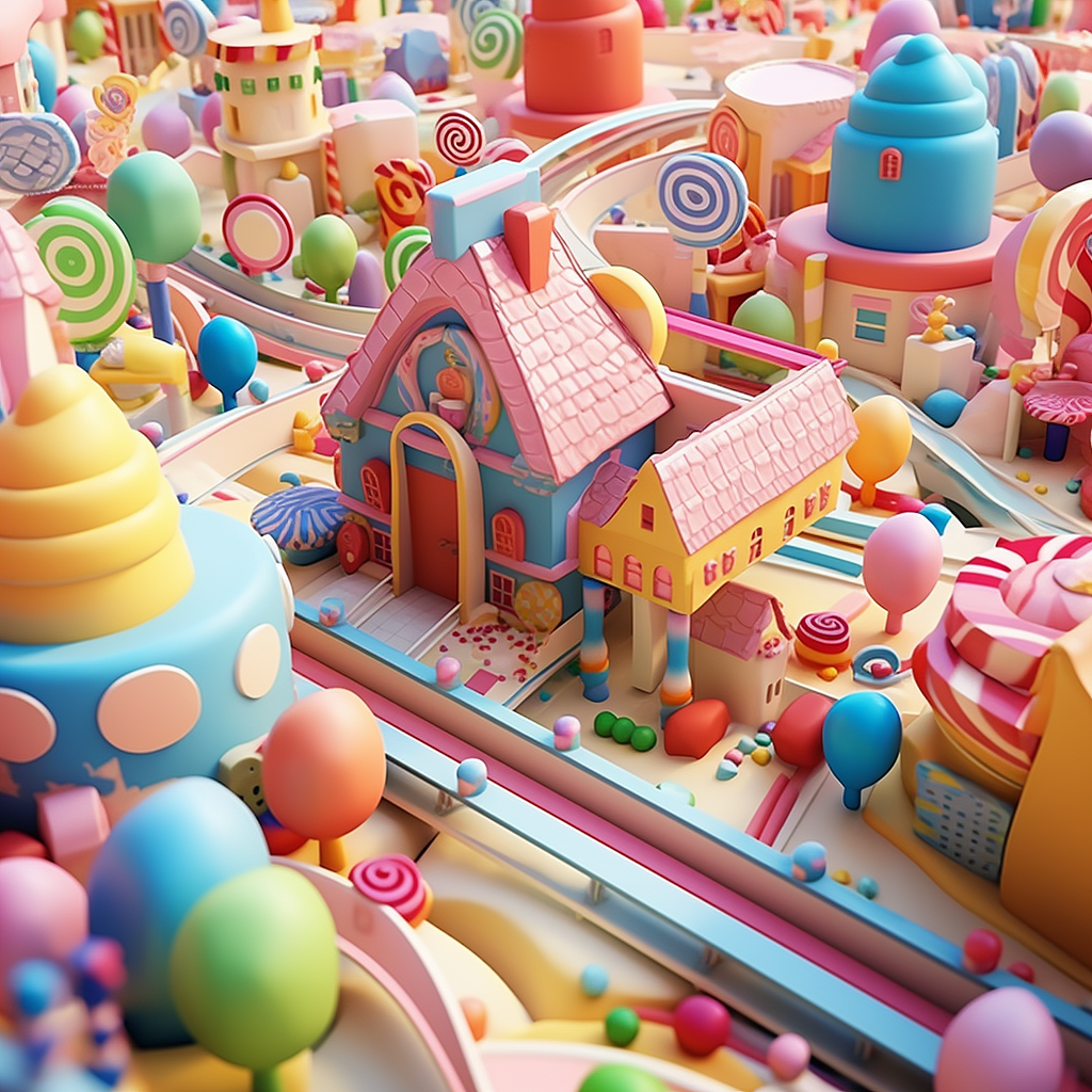 奢华金色系糖果娃娃小镇