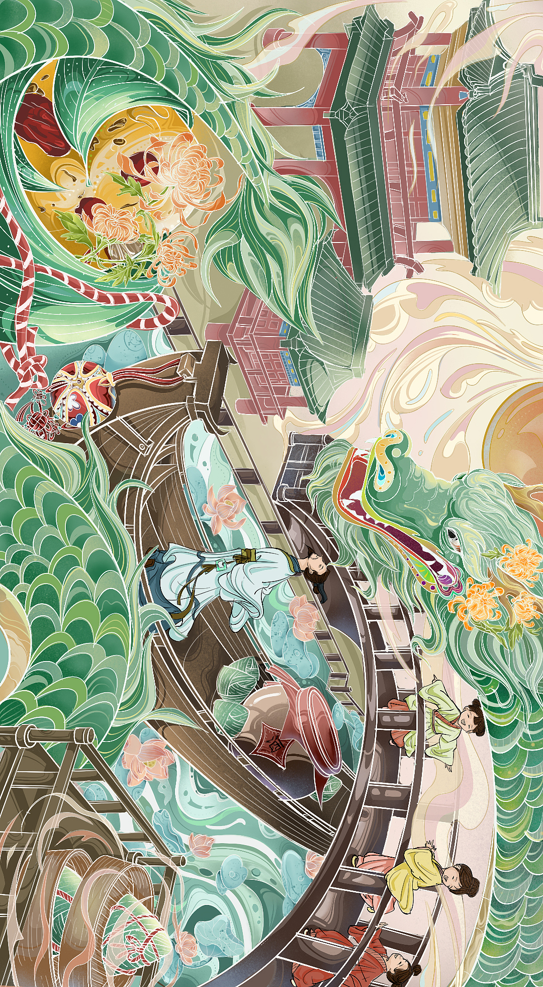 端午节插画--粽享端午