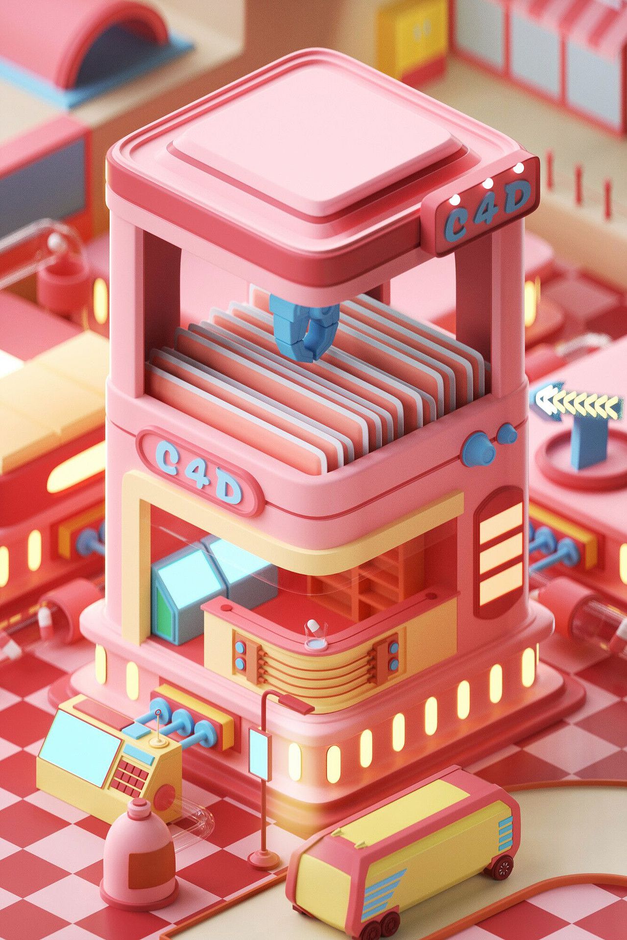 C4D零基础第四期学员作品——NiaoNiao的C4D课堂(上)(图ZMzAzMzc3ODE2) - 场景 - 站酷设计师我就是NiaoNiao原创素材 - 站酷ZCOOL