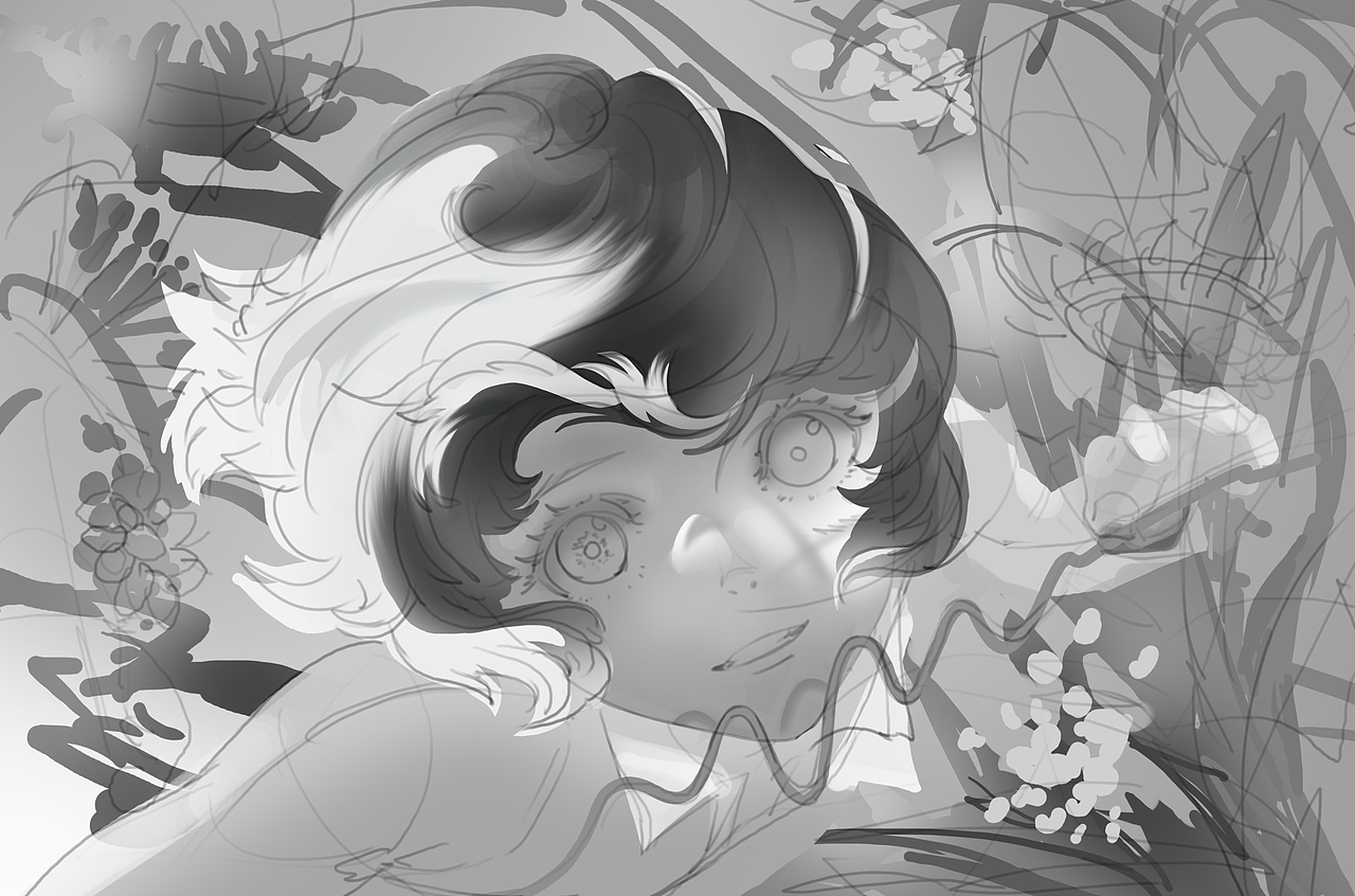 插画练习|花びらたちのマーチ（花瓣的游行）（图ZMzAyNjk4NzUy） - 游戏原画 - 站酷设计师牙唔哉原创素材 - 站酷ZCOOL