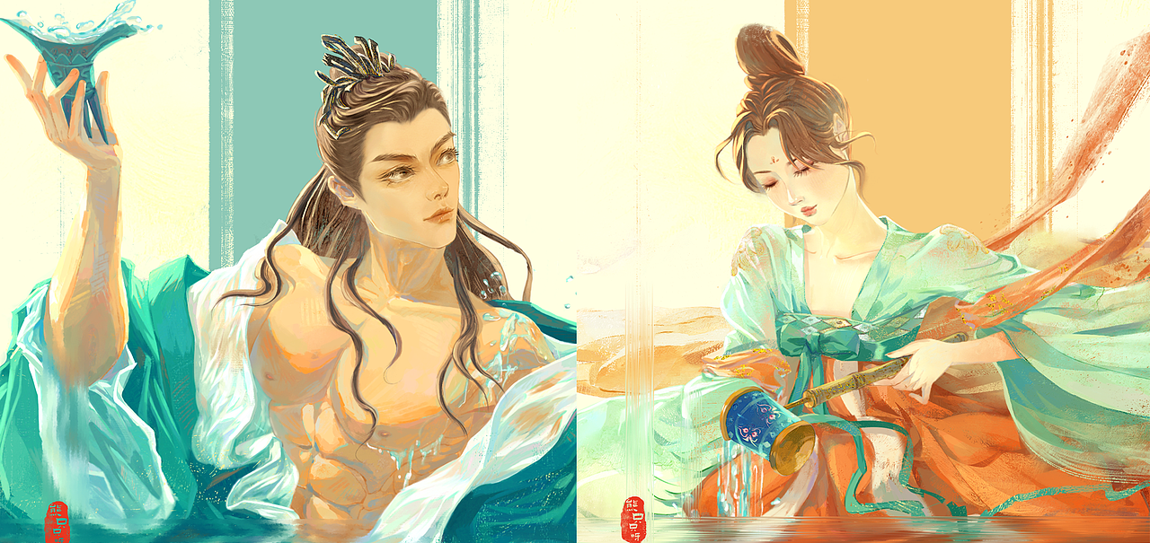 氛围感国风角色/场景小合集（图ZMzIzNjMwMzEy） - 商业插画 - 站酷设计师熊只只呀原创素材 - 站酷ZCOOL