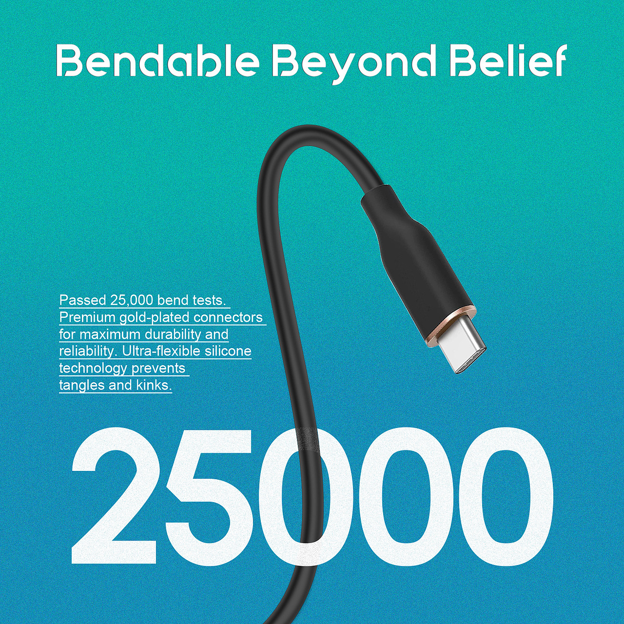 亚马逊-Ultra-Soft Silicone USB-A to USB-C Cable