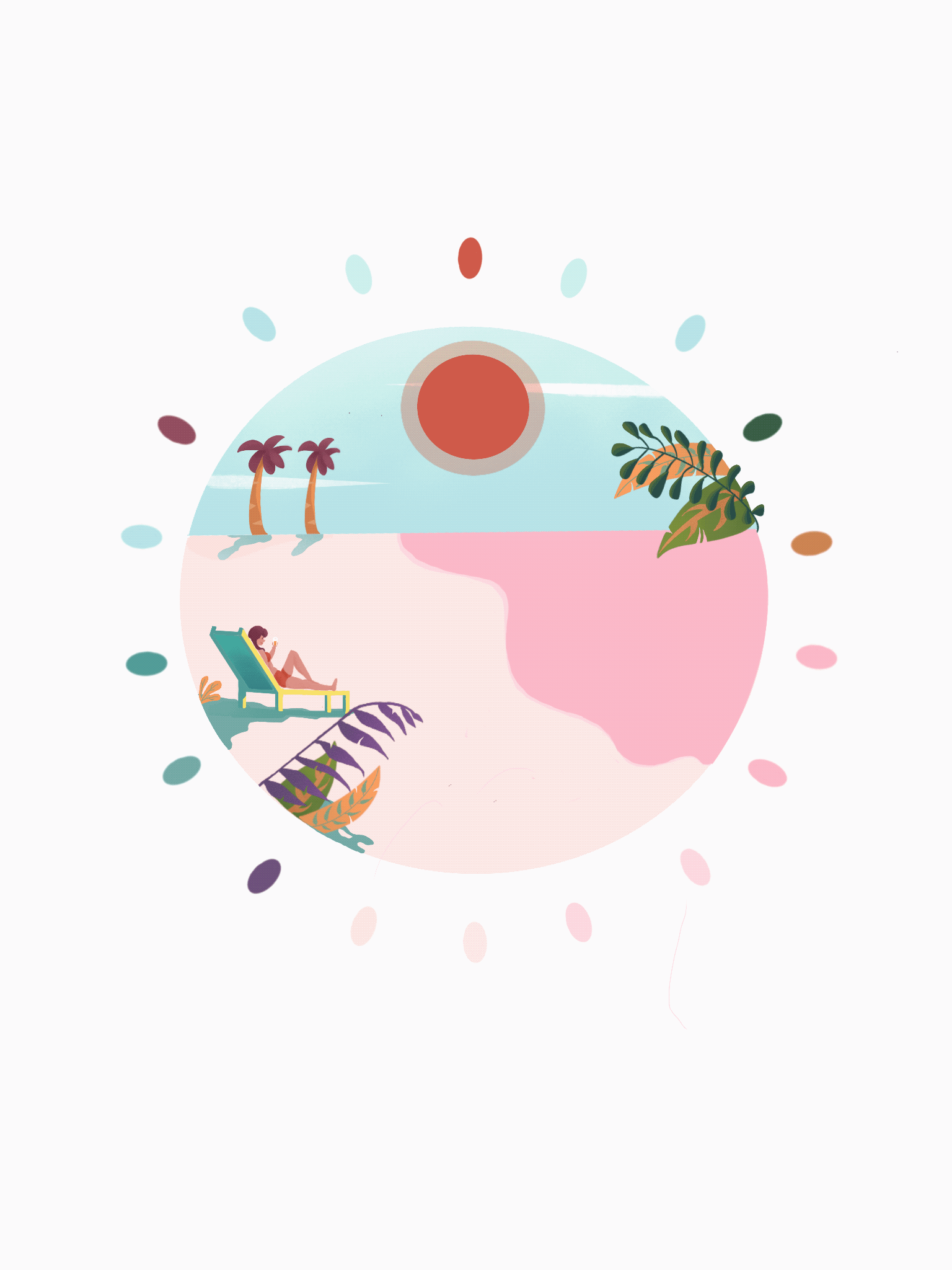 太阳为主题的 扁平小场景动态插画（图ZMzU3NzMzMTky） - 创作习作 - 站酷设计师花萝萝原创素材 - 站酷ZCOOL