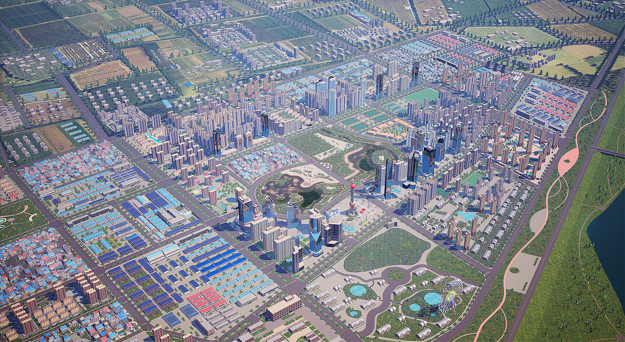 UE4/UE5 虚拟搭建城市-数字孪生-大城市场景（图ZMzE2MDUyMTM2） - 建筑/空间 - 站酷设计师CG繁华原创素材 - 站酷ZCOOL