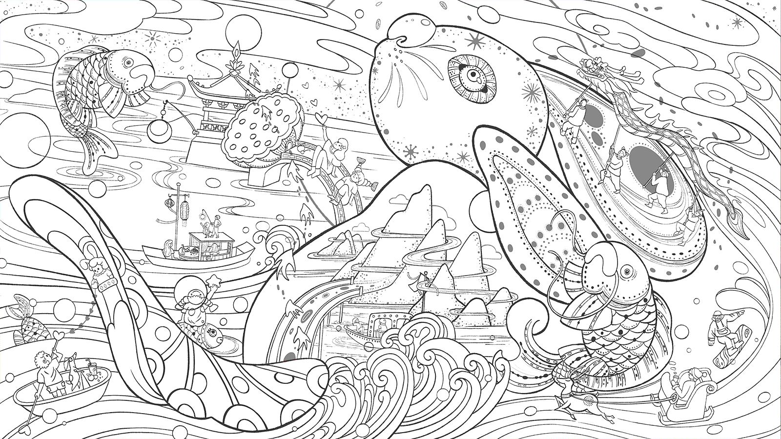 2023兔年春节插画《锦鲤大放送》- LIZIZAI（图ZMzIyNzEyOTg4） - 商业插画 - 站酷设计师LIZIZAI李自在原创素材 - 站酷ZCOOL