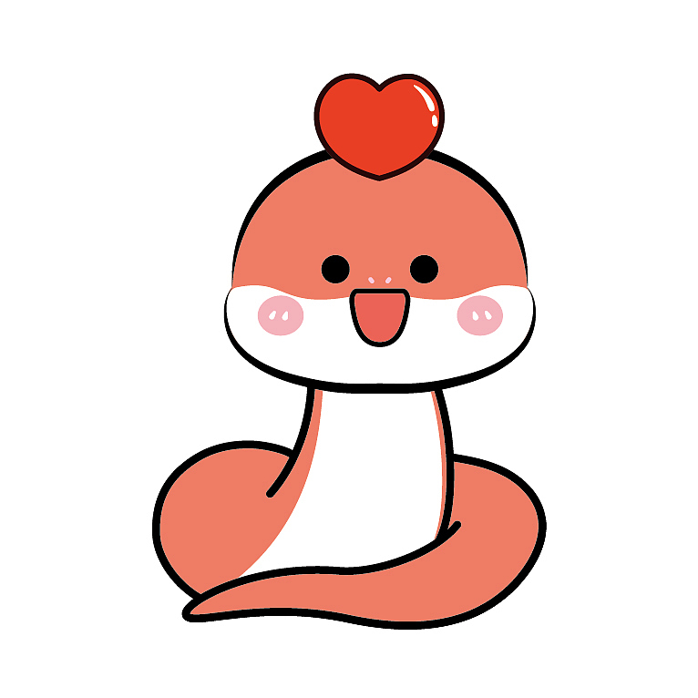 水果系列祝福蛇卡通可爱插画手绘图片素材头像