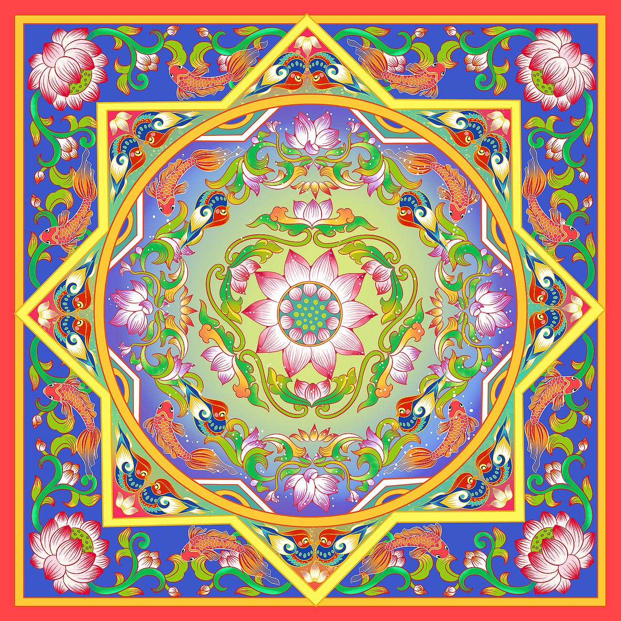 纹样丝巾总结（图ZMzA5NjM3NDEy） - 商业插画 - 站酷设计师喵美心善草灯原创素材 - 站酷ZCOOL