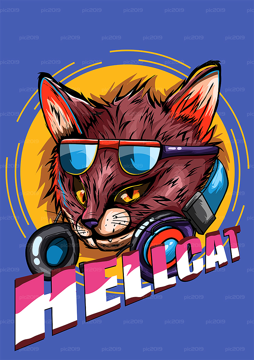 原创插画 地狱猫