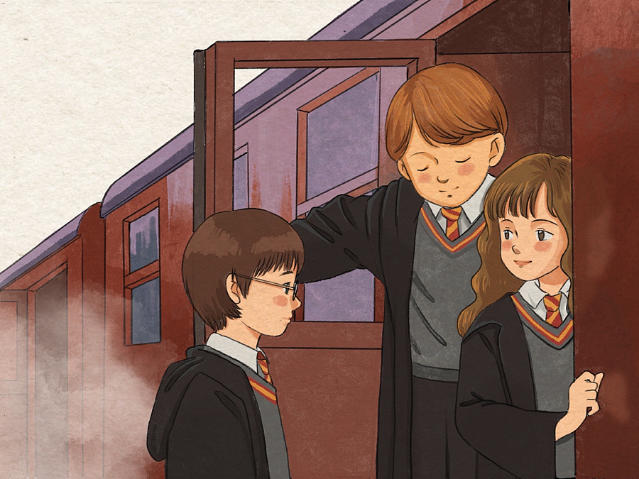 当插画遇见电影哈利波特与魔法石