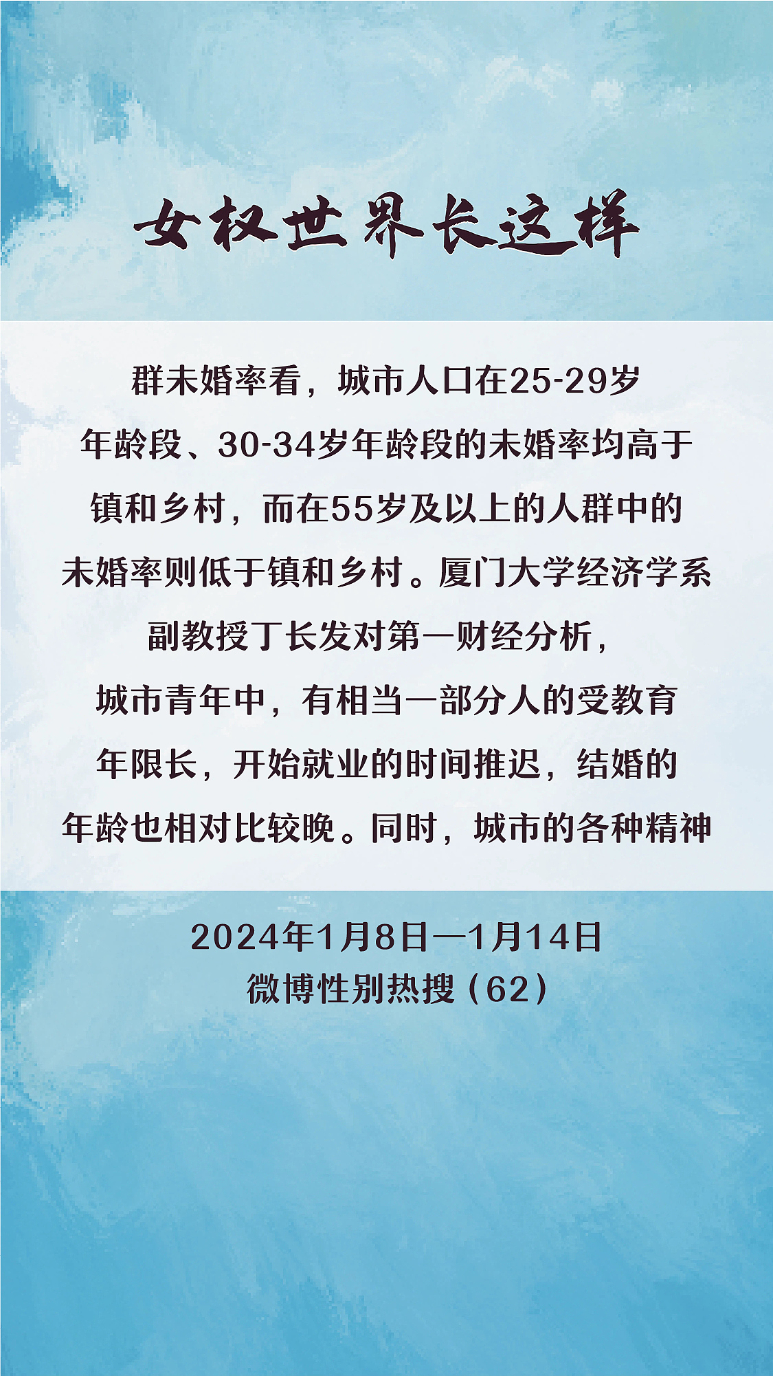 阿p-女权世界长这样74: 1/8/2024-1/14/2024（上）