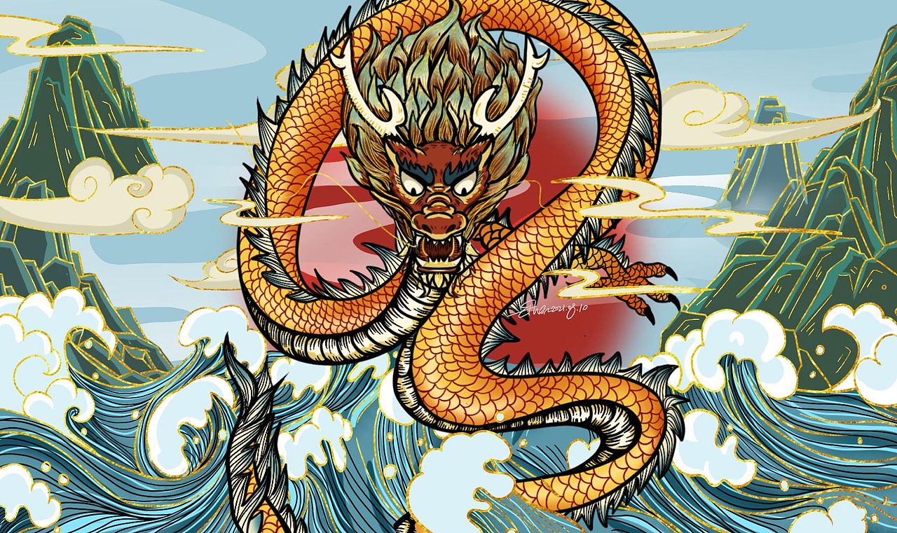 国潮插画—龙