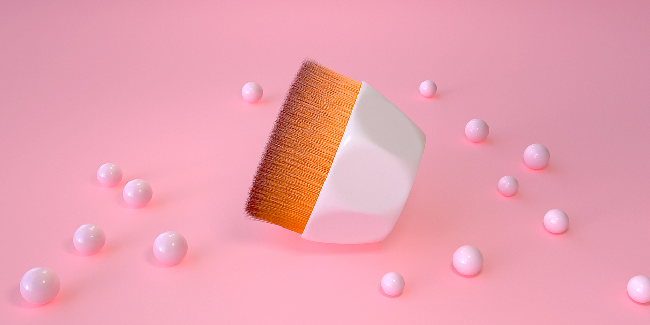 化妆毛刷-(产品建模)