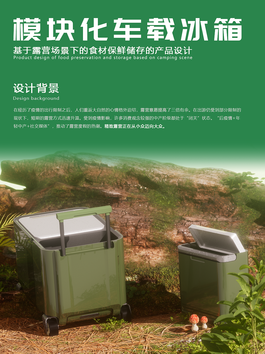 模块化车载冰箱|基于露营场景下的食材保鲜储存产品