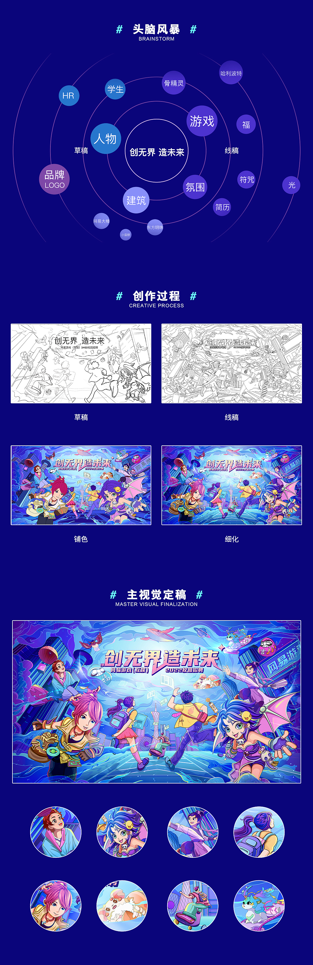 主视觉设计——创无界造未来 网易游戏2022校园招聘（图ZMzAxNDIwNzky） - 海报 - 站酷设计师刘嘻嘻11原创素材 - 站酷ZCOOL