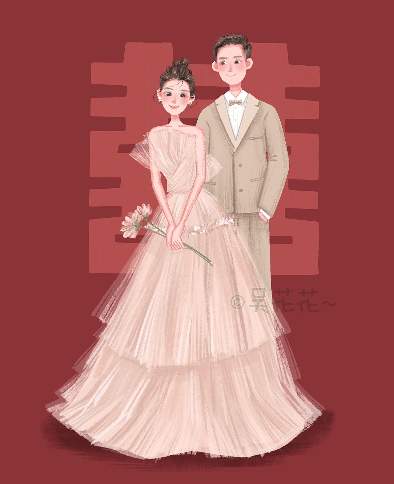 婚礼手绘图1（图ZMzYyNzEyMTY4） - 商业插画 - 站酷设计师w吴花花原创素材 - 站酷ZCOOL