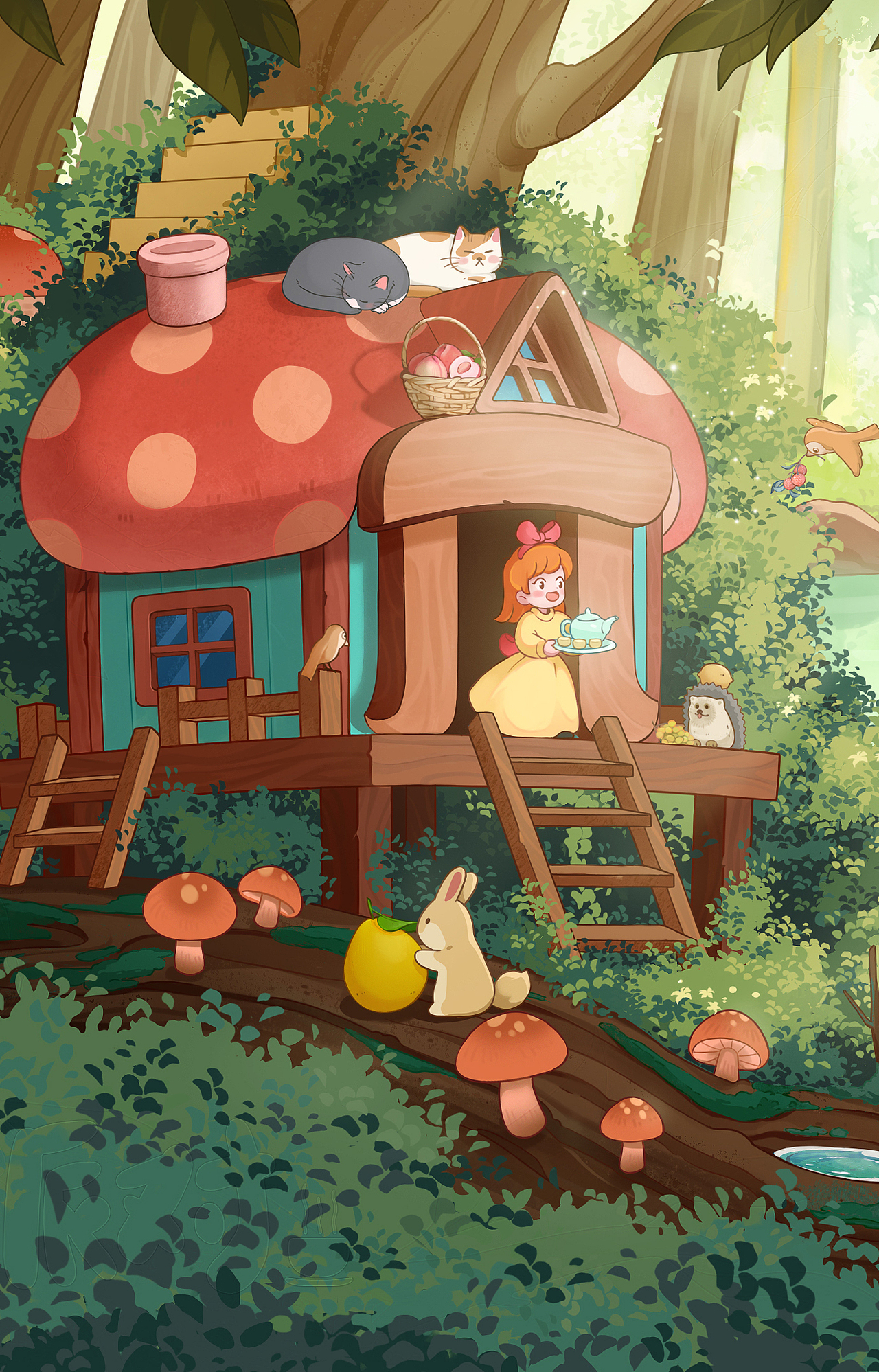 茶园派对（图ZMzM4ODUzMjYw） - 艺术插画 - 站酷设计师Nako菜子原创素材 - 站酷ZCOOL