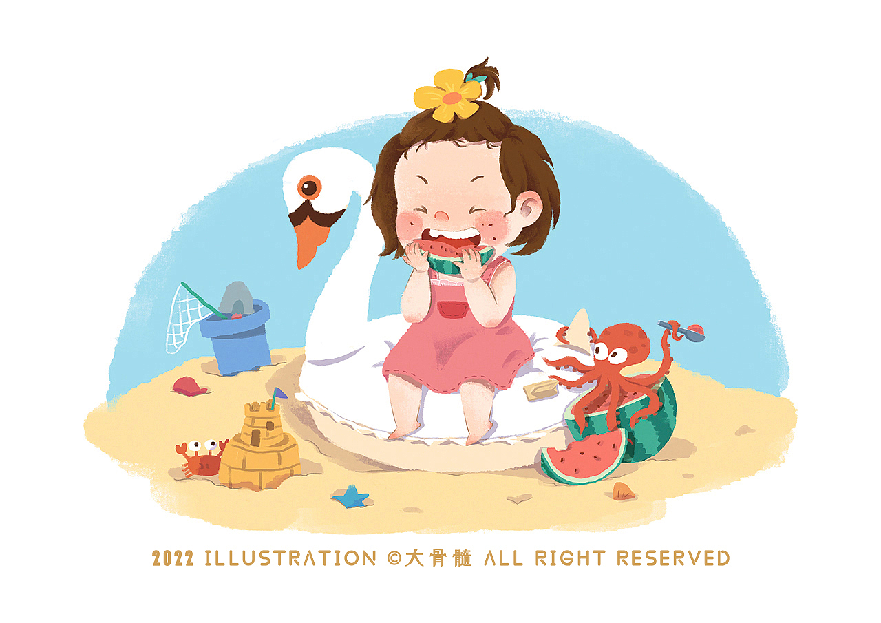 2022年插画总结（图ZMzI4MzgyODky） - 儿童插画 - 站酷设计师大骨髓原创素材 - 站酷ZCOOL