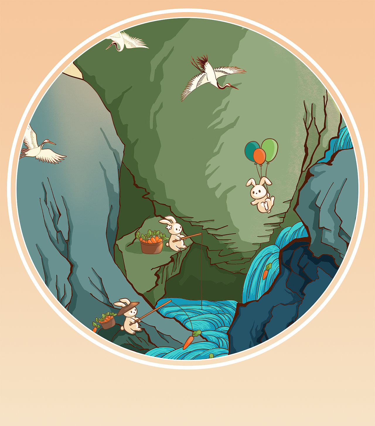 兔年画兔--《春夏秋冬 前兔似锦》长卷