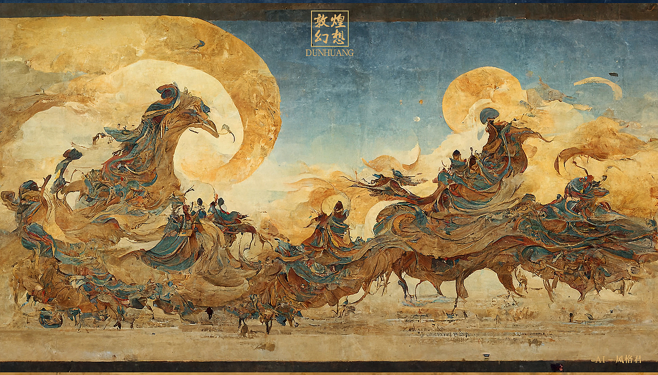 《敦煌幻想》AI概念设计（图ZMzE1NjE3NDM2） - 艺术插画 - 站酷设计师风格君原创素材 - 站酷ZCOOL