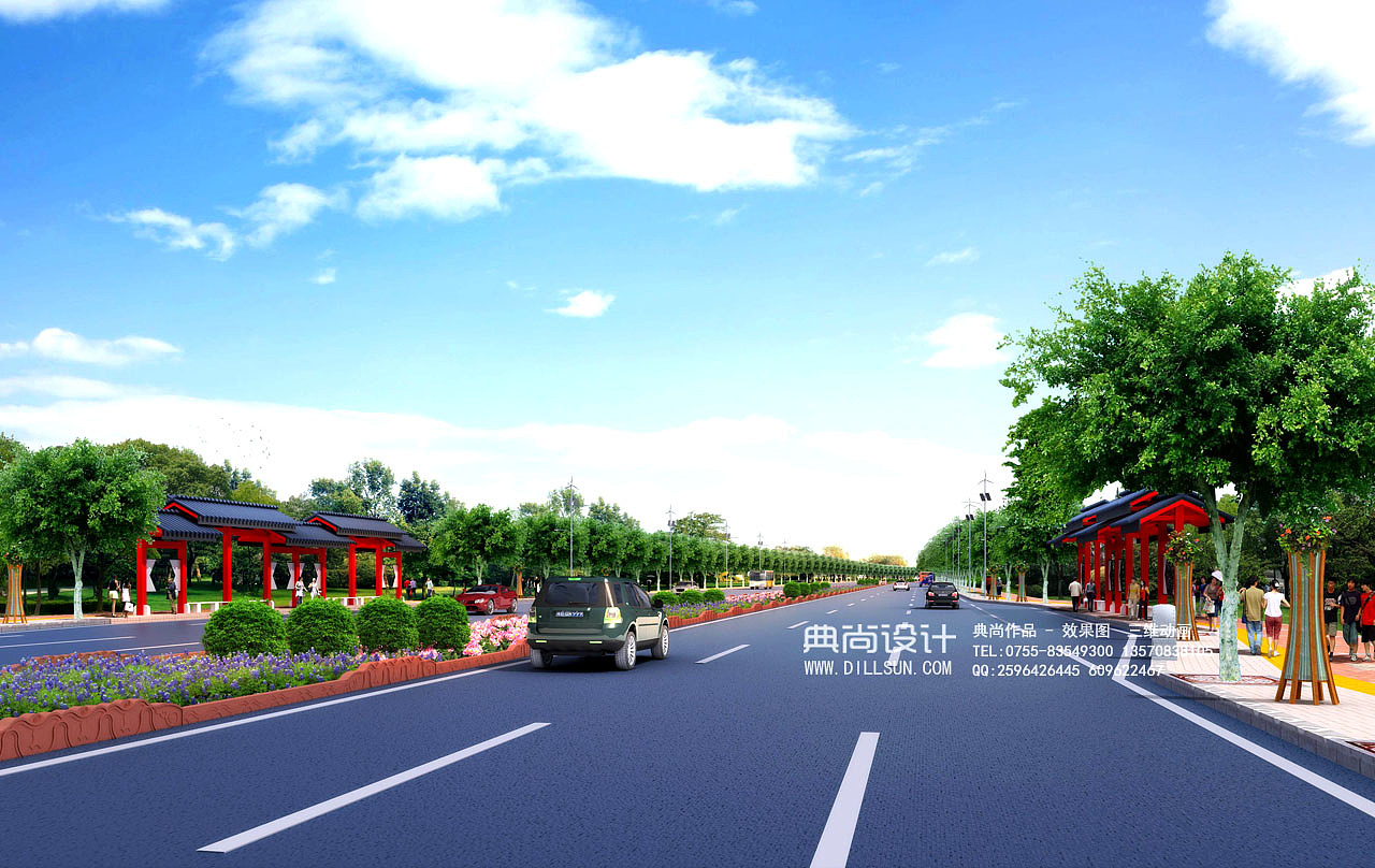道路园林效果图2