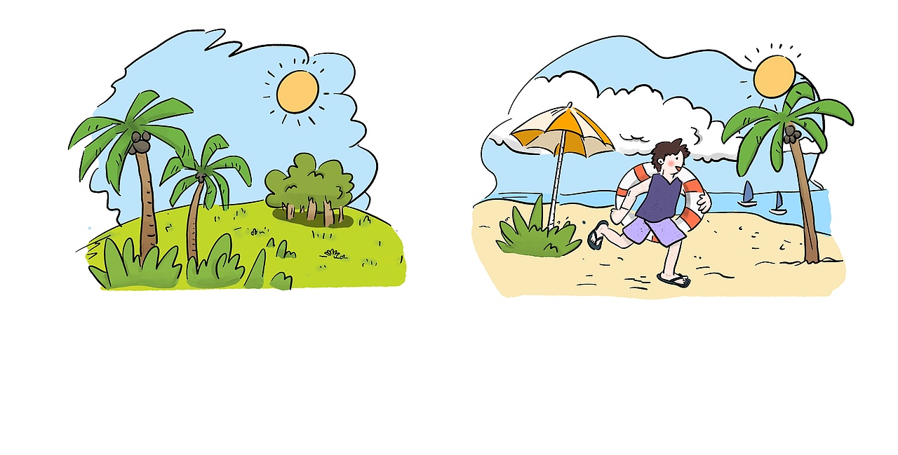 “夏日沙滩”儿童插画（第十六期）（图ZMzI2NzY5MjI0） - 儿童插画 - 站酷设计师岛丘原创素材 - 站酷ZCOOL
