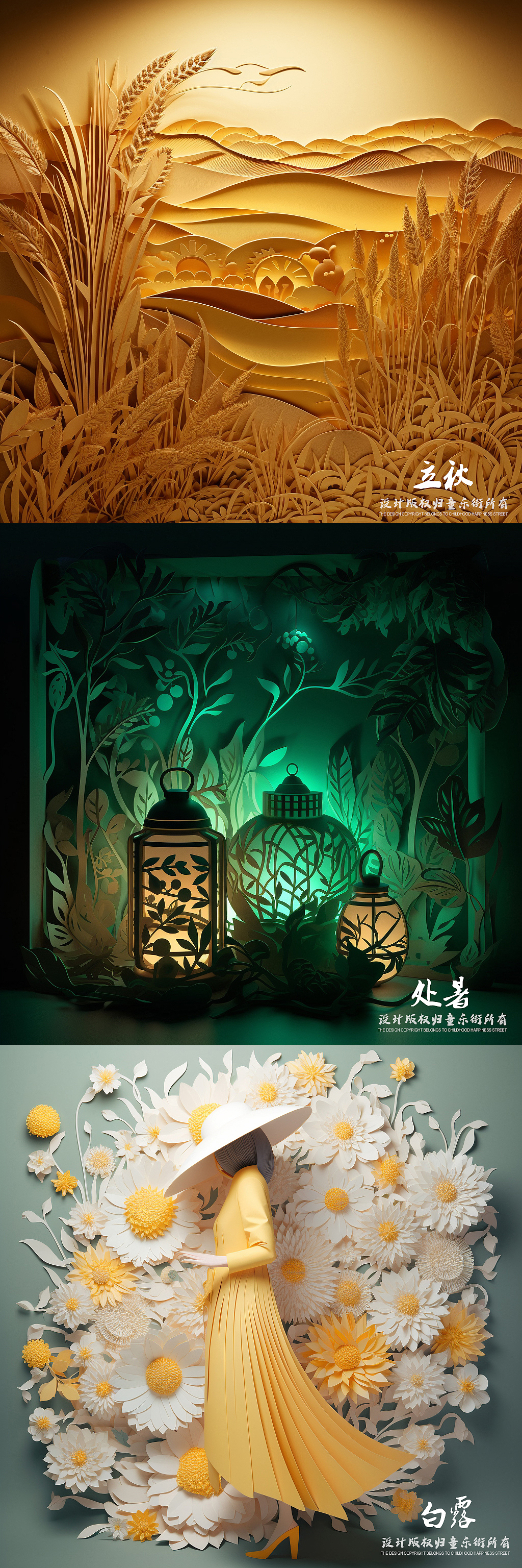 来自未来的剪纸设计，惊艳你的四季！（图ZMzM4OTcwOTgw） - 图案 - 站酷设计师童乐街原创素材 - 站酷ZCOOL