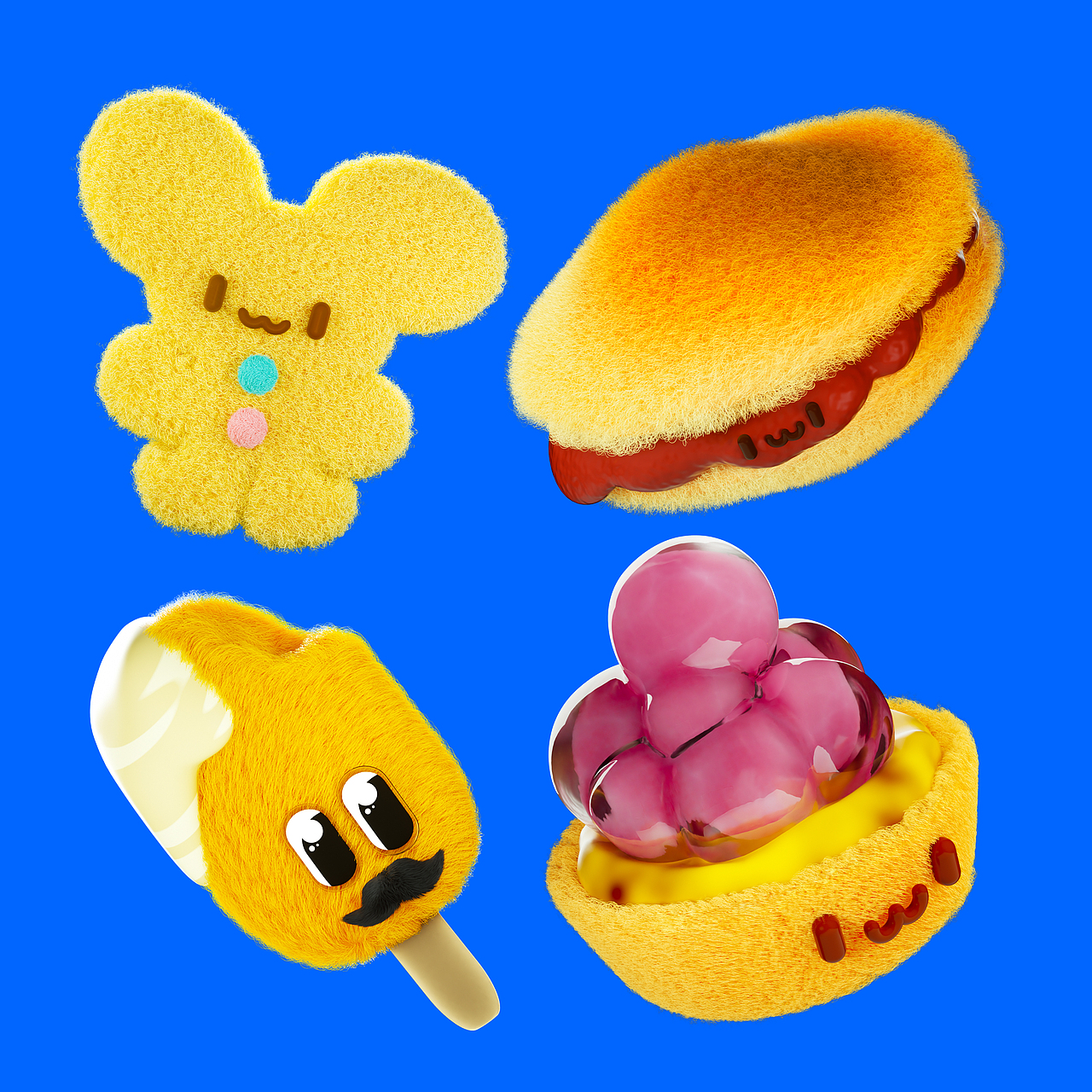 甜品家族-C4D毛毡（图ZMzMzODU1MjI0） - 其他三维 - 站酷设计师大狐果原创素材 - 站酷ZCOOL