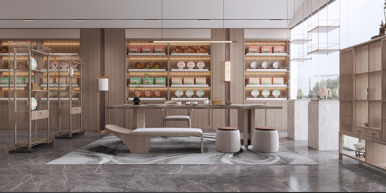 龙和信 茶空间（图ZMzQyMTMyNTg4） - 商业空间设计 - 站酷设计师QlHudesign原创素材 - 站酷ZCOOL