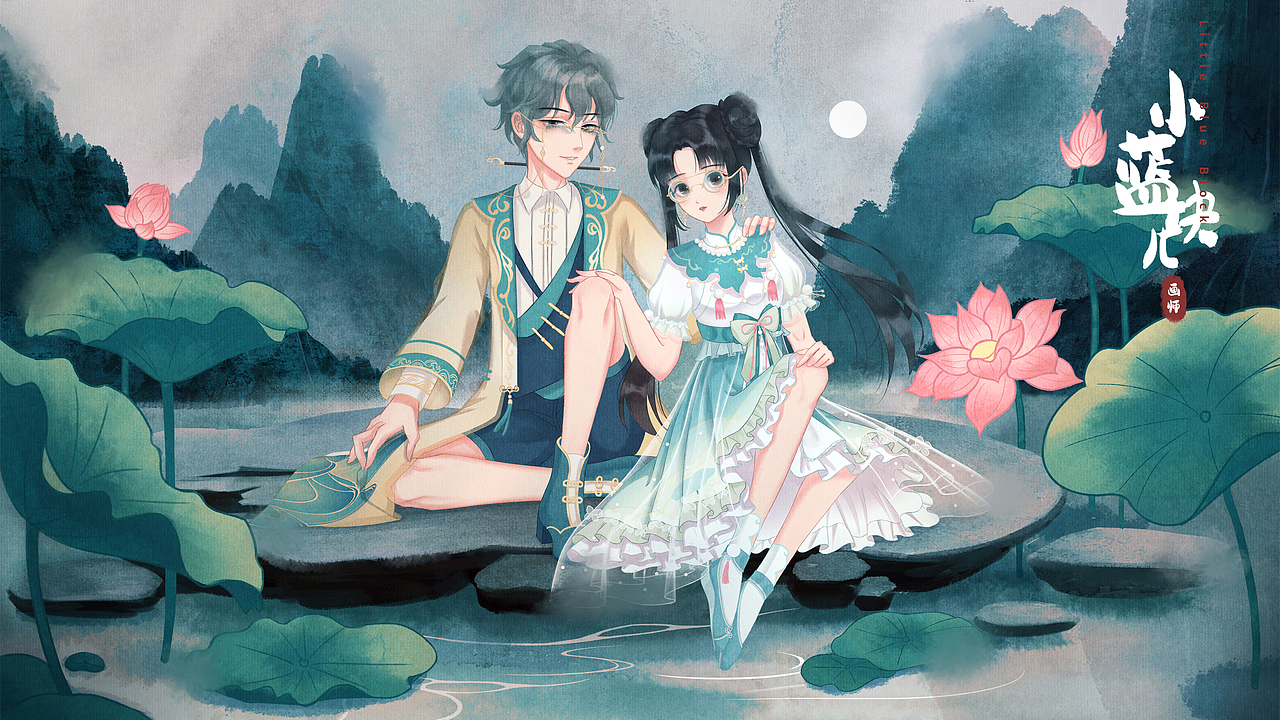 日系古风插画（总结向）（图ZMzI1ODk0NTg4） - 商业插画 - 站酷设计师小蓝块儿原创素材 - 站酷ZCOOL