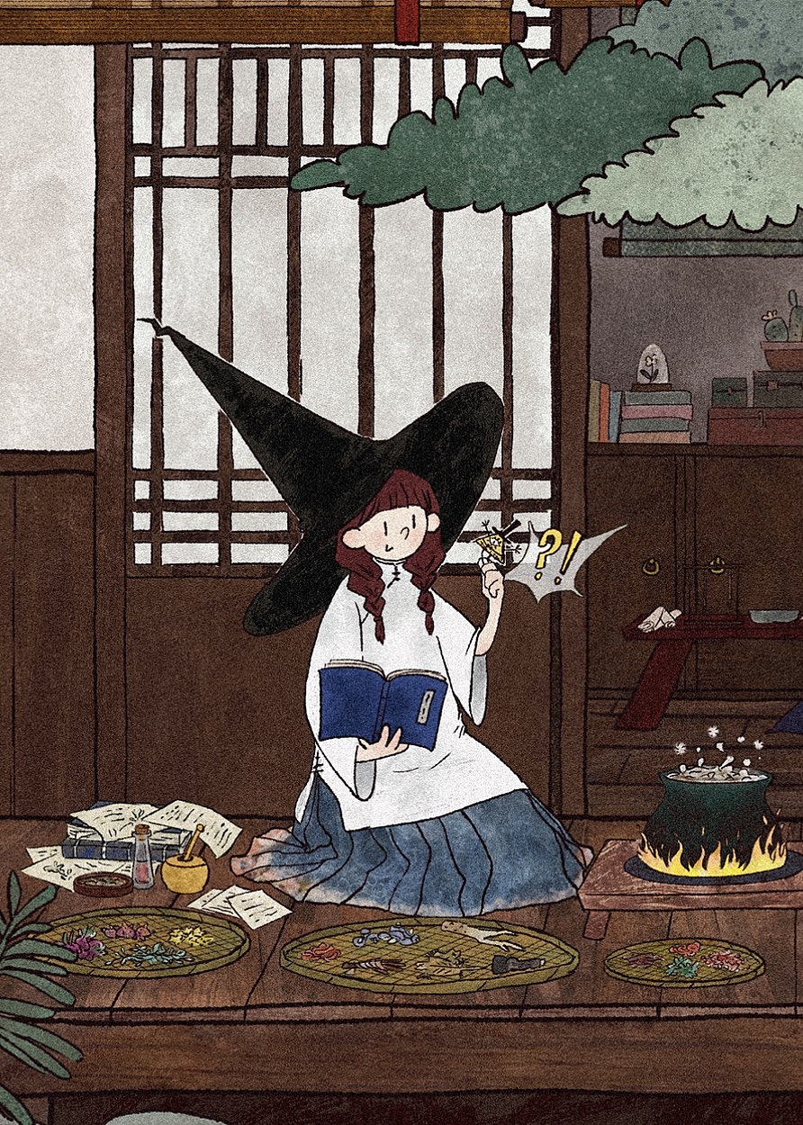 小魔女&白猫的休息日（图ZMzQ0ODc2NzU2） - 创作习作 - 站酷设计师大慢狐狸_肆肆肆原创素材 - 站酷ZCOOL