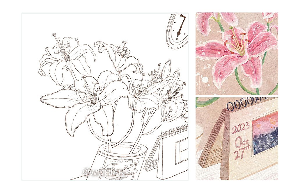 秋天，送你一束百合花。