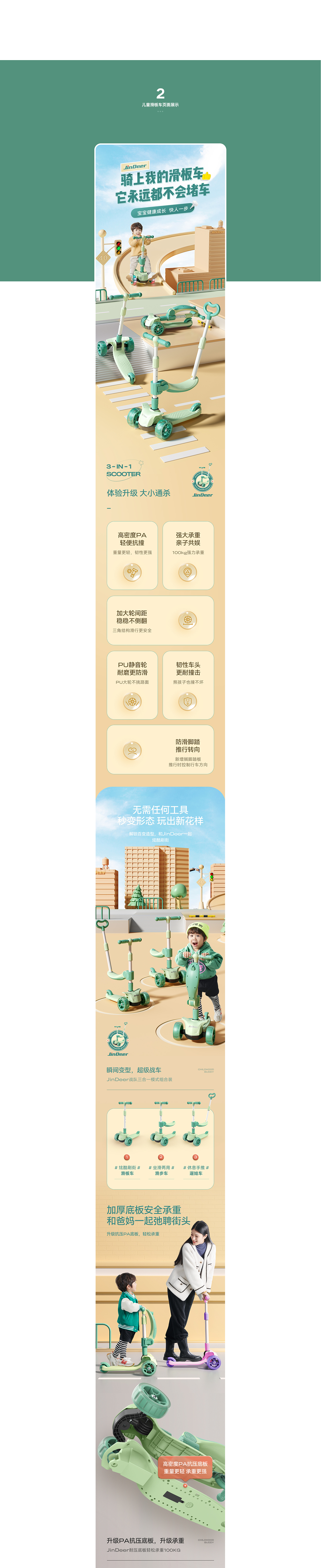 儿童滑板车详情页设计×2