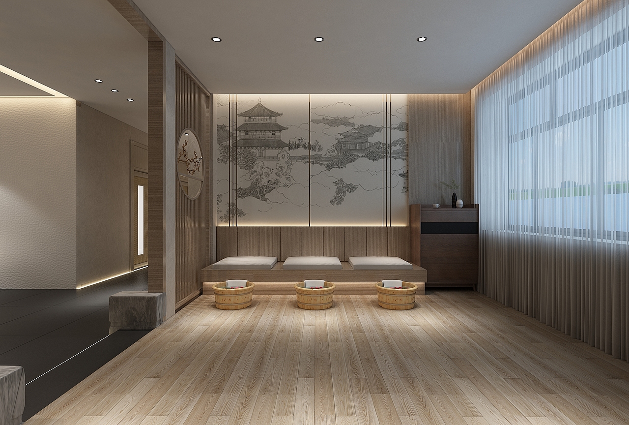 银川装修公司|银川足浴店装修设计效果图