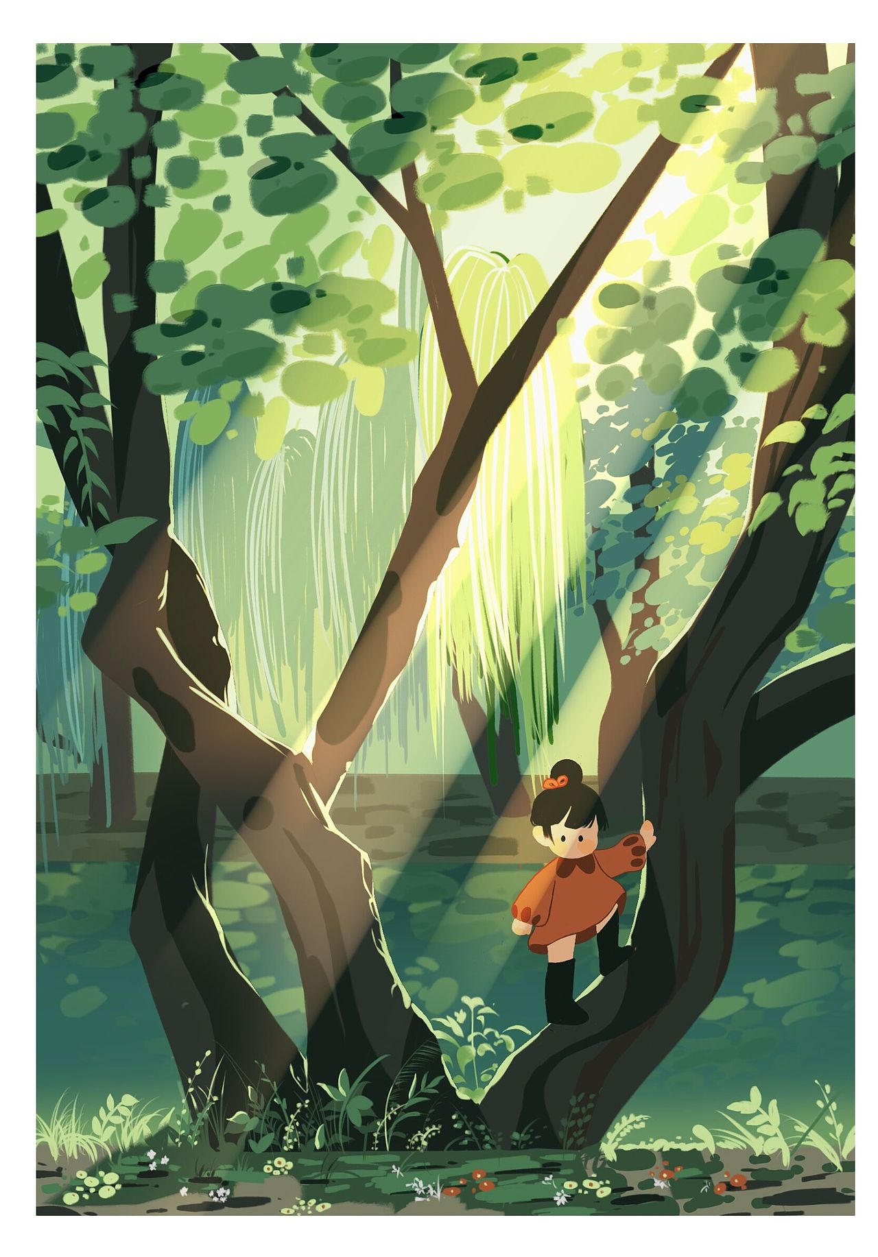 近期的一些绿色系插画（图ZMzE1Mjk0Mjk2） - 绘本 - 站酷设计师狸子黎原创素材 - 站酷ZCOOL