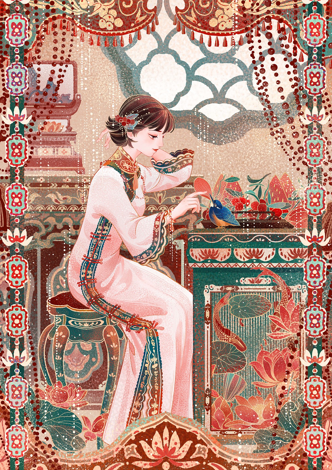 小轩窗-春夏（图ZMzAxOTM2ODY0） - 商业插画 - 站酷设计师插画师宴山原创素材 - 站酷ZCOOL