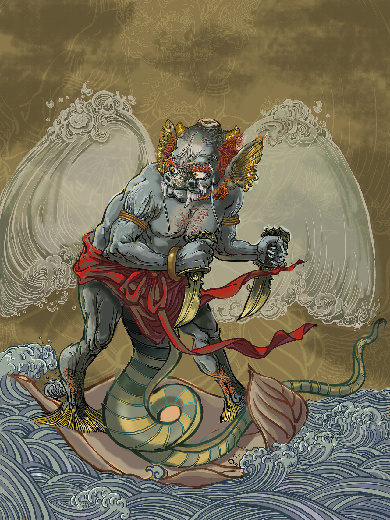 山海经神兽系列（图ZMzQ1OTQ3NzQw） - 概念设定 - 站酷设计师一风老师原创素材 - 站酷ZCOOL