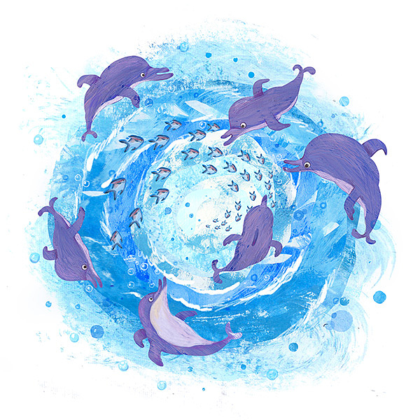 海豚之歌（图ZMzI4MTI1Mzcy） - 儿童插画 - 站酷设计师布果chacoco原创素材 - 站酷ZCOOL