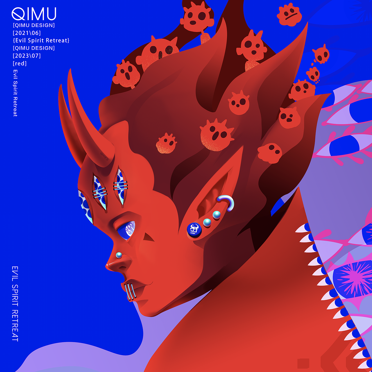 2021隨性涂鴉\惡靈退散（圖ZMzQ3MDcwMzYw） - 新銳潮流插畫 - 站酷設計師佛系畫畫的柒木_Q原創(chuàng)素材 - 站酷ZCOOL