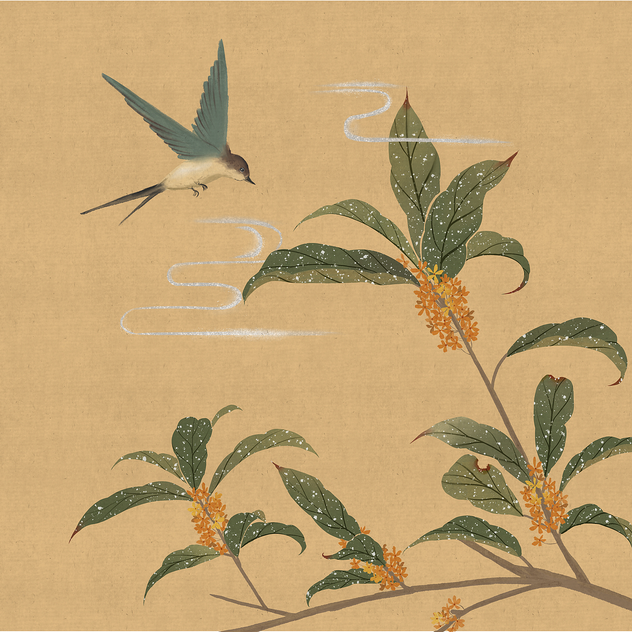 中秋节桂花玉兔插画（图ZMzQ0MDA2NjA4） - 艺术插画 - 站酷设计师椿氿原创素材 - 站酷ZCOOL