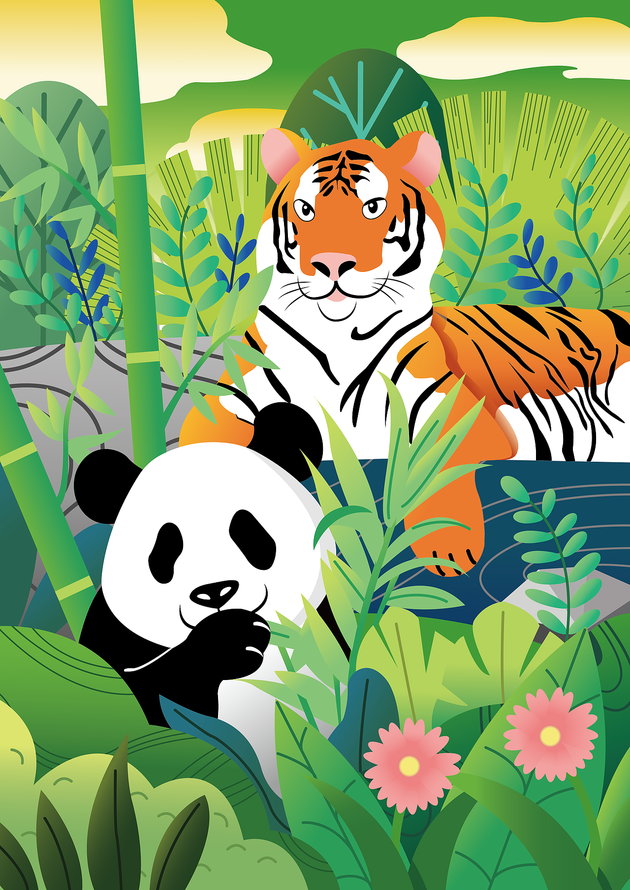 大熊猫和小伙伴们——大熊猫&东北虎
