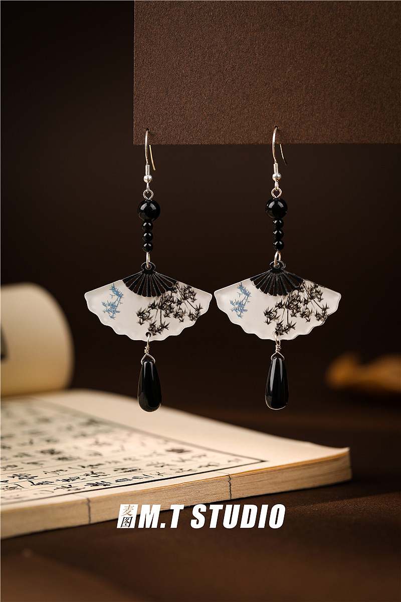 古风饰品首饰静物图场景图耳环发簪